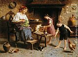 Eugenio Zampighi Feeding Time painting